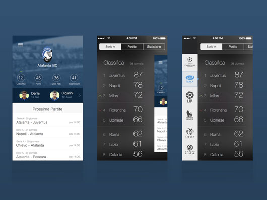 Football App Designs