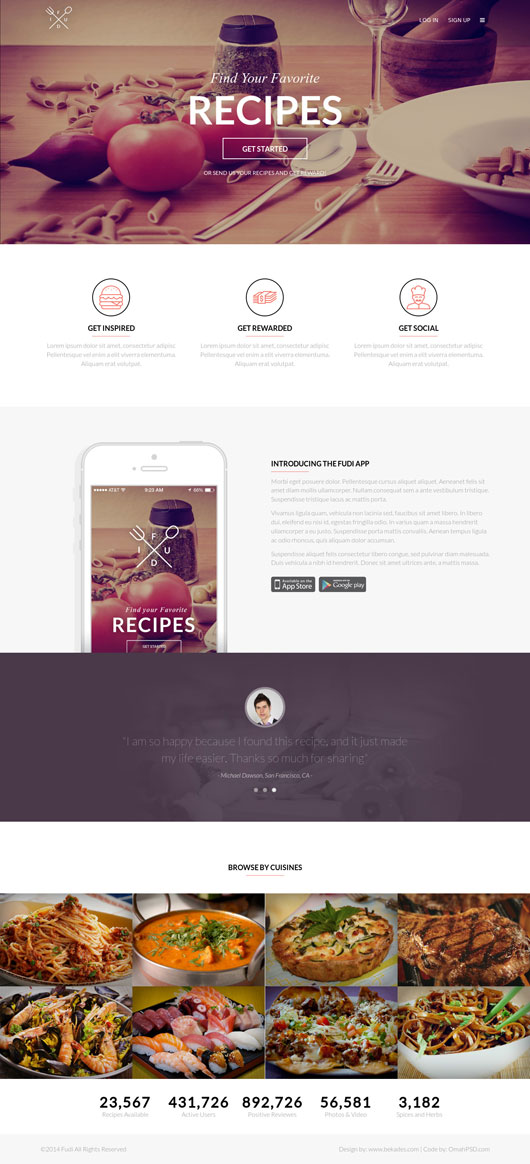 Free HTML Fudi Landing Page