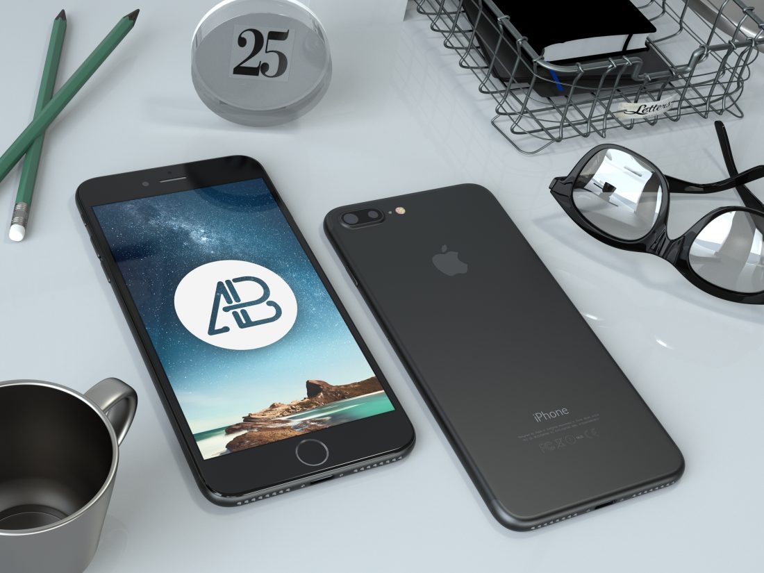 Realistic Black iPhone 7 Plus Mockup by Anthony Boyd Realistic Black iPhone 7 Plus Mockup by Anthony Boyd