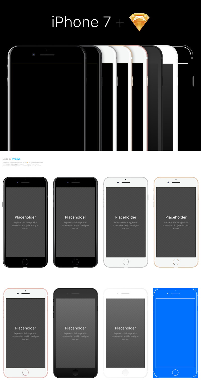 iPhone 7 Sketch Template by Denis Rojčyk iPhone 7 Sketch Template by Denis Rojčyk