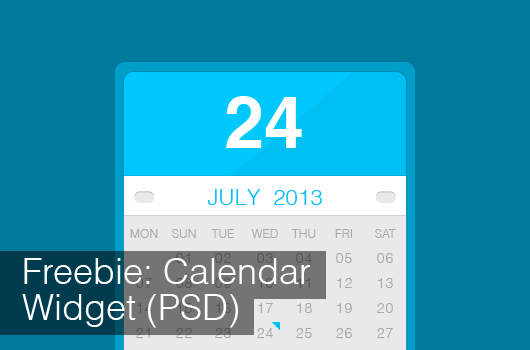 Free Flat Calendar Widget