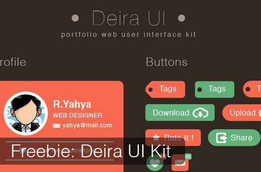 Deira UI Kit – A Portfolio Website UI (PSD)