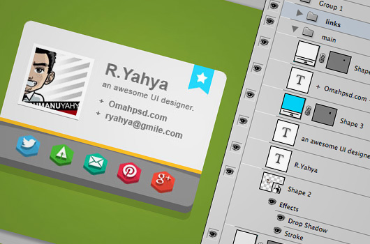 Flat vCard Photoshop Tutorial