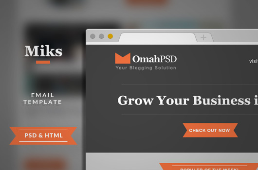 Free Email Template: Miks Blogger Newsletter (PSD and HTML)