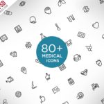 80+ Medical and Science Outline Icons (PSD)