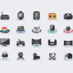 Virtual Reality Icons (20 Icons, AI)