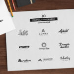 10 Minimal Typography Logos Bundle (AI, EPS)
