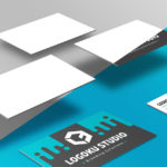 Floating Business Card Mockup (5 Scenes, PSD)