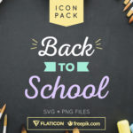 Back to School Flat and Line Icon Set (50 Icons, SVG & PNG)