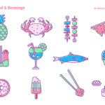 50 Delicious Food & Beverage Vector Icons (EPS, AI, PNG, PDF and SVG)