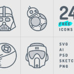 Star Wars Icon Set (24 Icons, SVG, AI, PSD, Sketch and PNG)