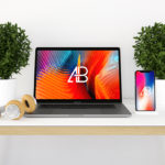 Modern iPhone X and Macbook Pro Mockup