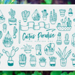 Cactus Paradise Vector Set (EPS, AI, PDF)
