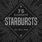 Retro Starburst Collection (75 Elements, AI, EPS, PNG)