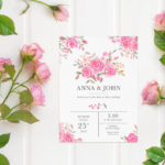 FREE mockup flatlay with pink roses