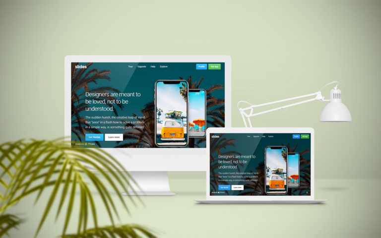 Free Horizontal Scroll One-Page Website Template