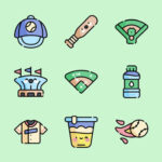 Baseball Vector Icons (3 Styles, SVG, PNG)