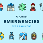 Emergencies Vector Icons (3 Versions, SVG, PNG)