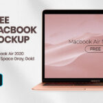 Free MacBook Air 2020 PSD Mockup (Silver, Space Gray, Gold)