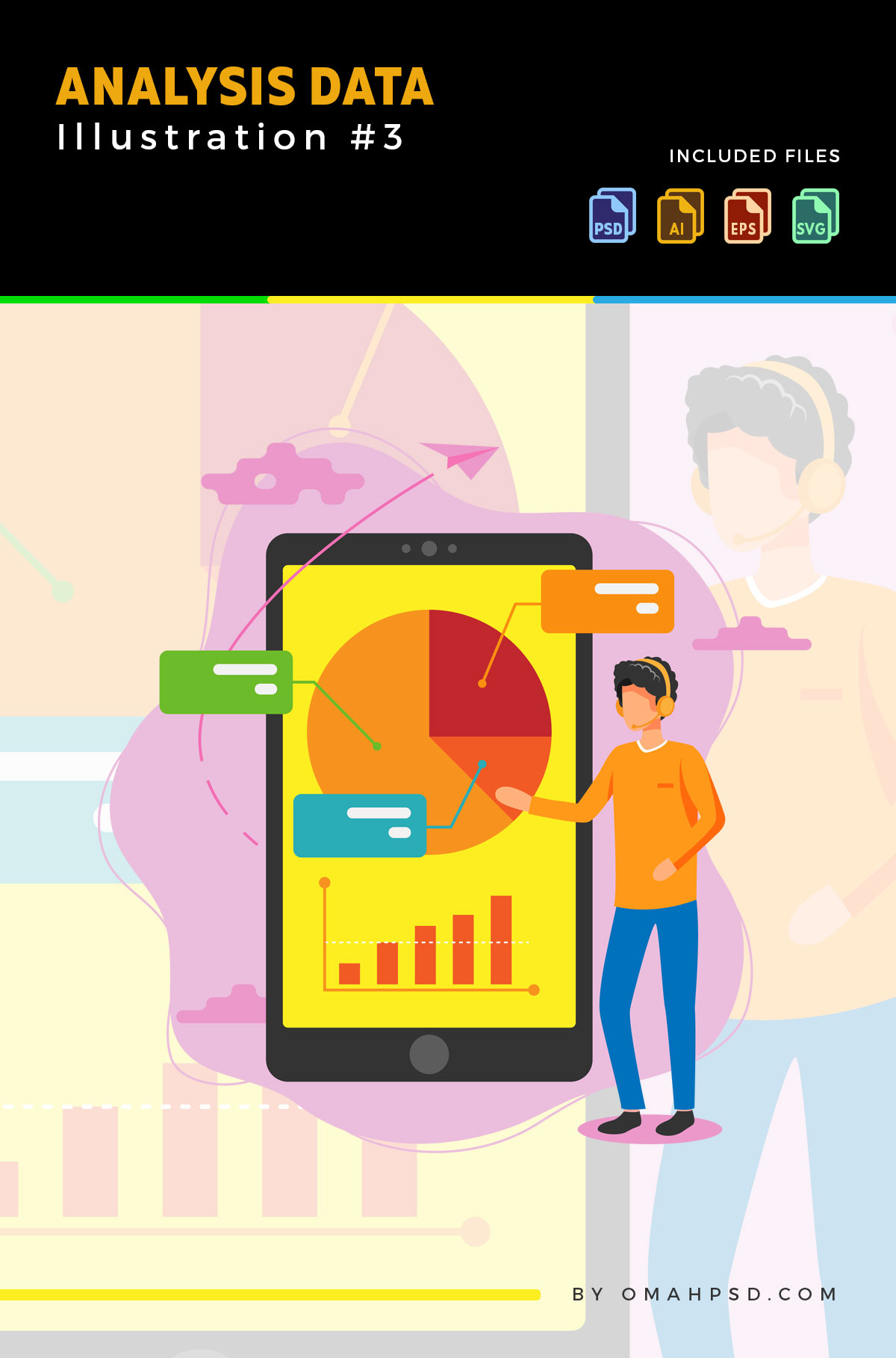 Data Analysis Vector Illustration (AI, EPS, SVG, PSD) – OmahPSD