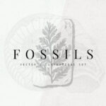 Fossils Vector Illustration Set (AI, PNG)