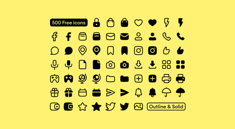 Basil: 500 Free Vector Icons (Solid & Outline) – OmahPSD