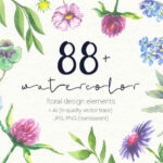 Watercolor Floral Elements Freebie