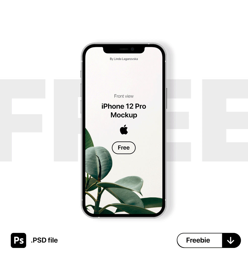 Download Free iPhone 12 Pro Mockup - Front View (PSD)