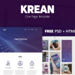 Krean – Free One Page Template (PSD, HTML)