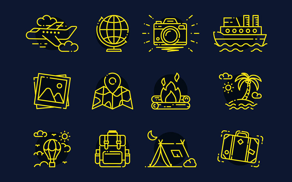 32 Free Travel Icons (AI, SVG, EPS, PSD)
